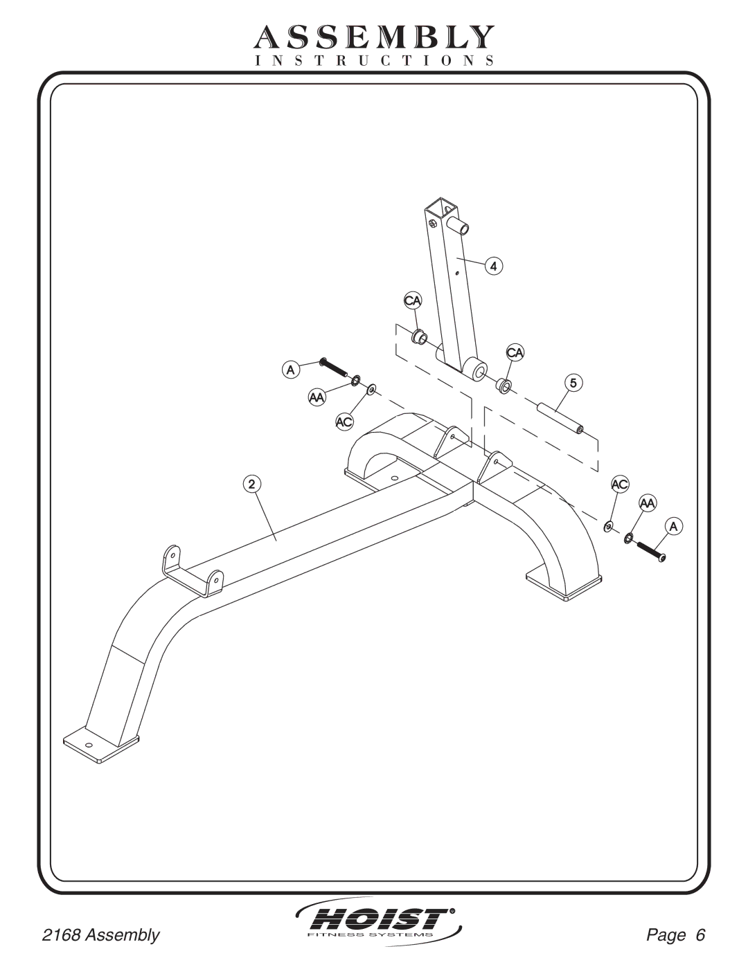 Hoist Fitness CF-2168 owner manual Ss E M B Ly 