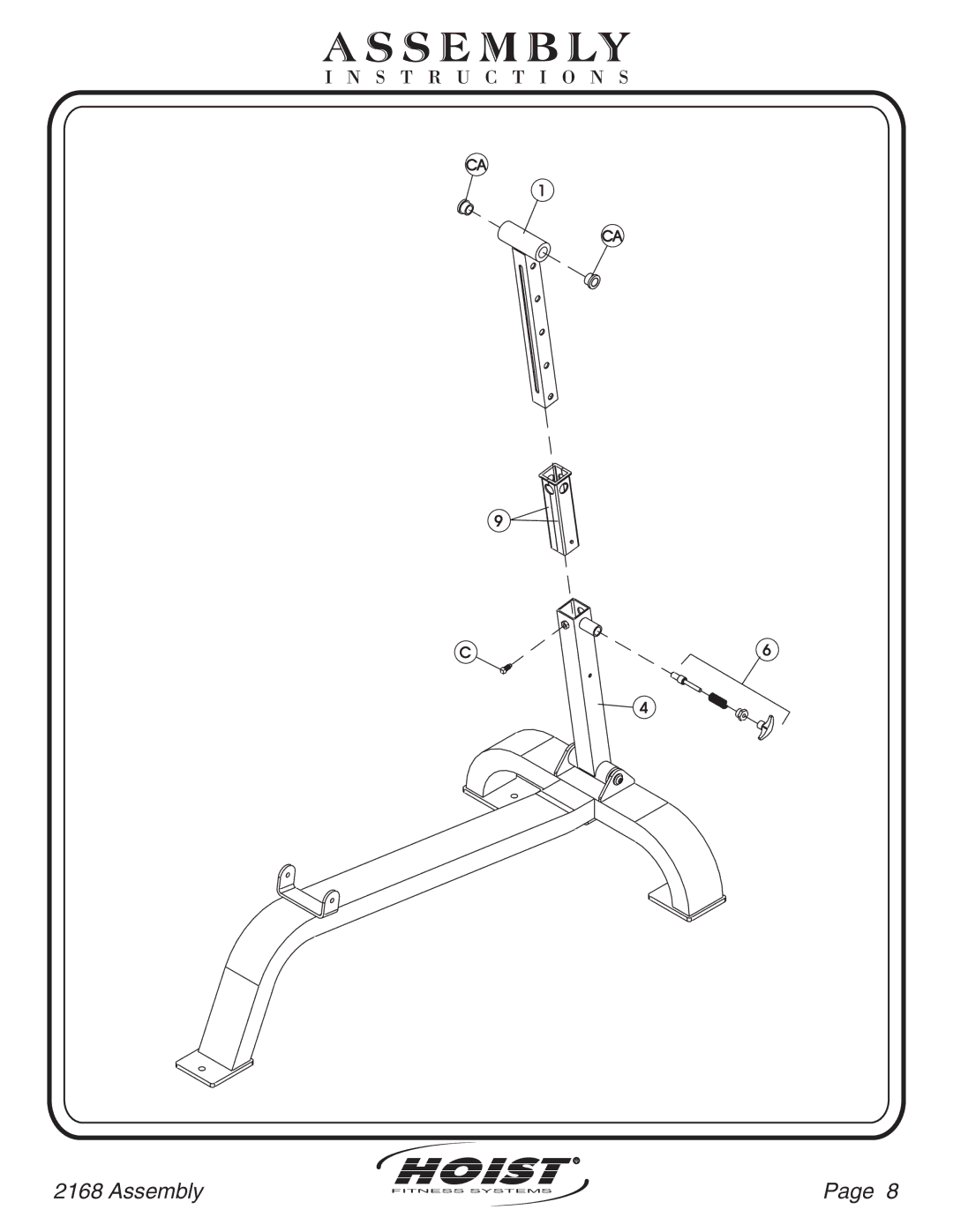 Hoist Fitness CF-2168 owner manual Ss E M B Ly 