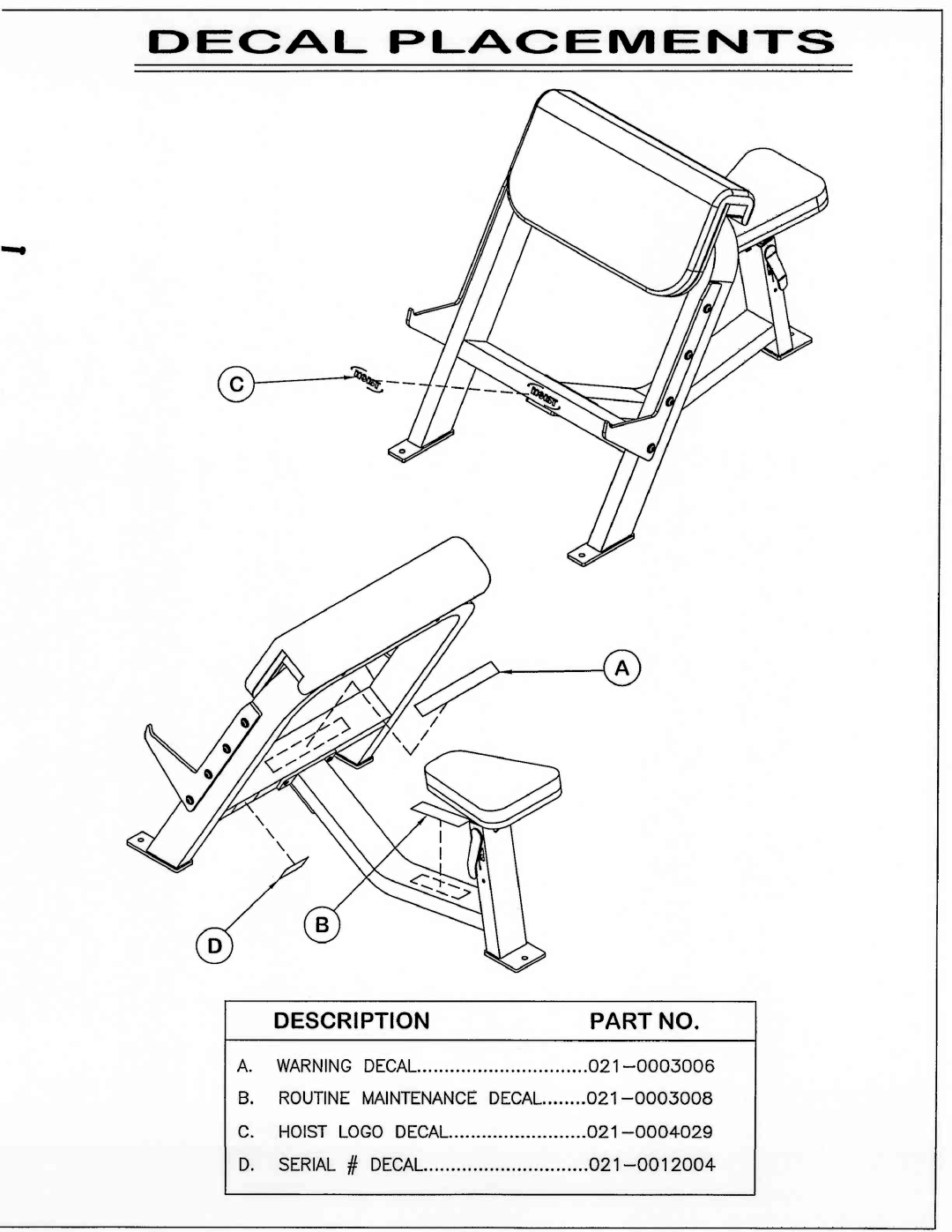 Hoist Fitness CF 2550 manual 