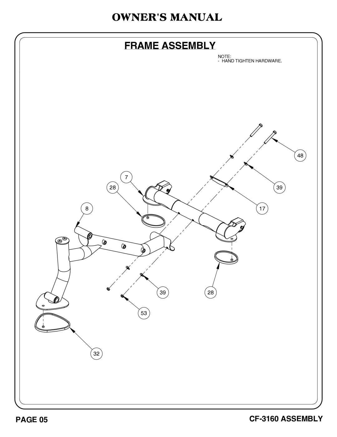 Hoist Fitness cf-3160 owner manual 3928 