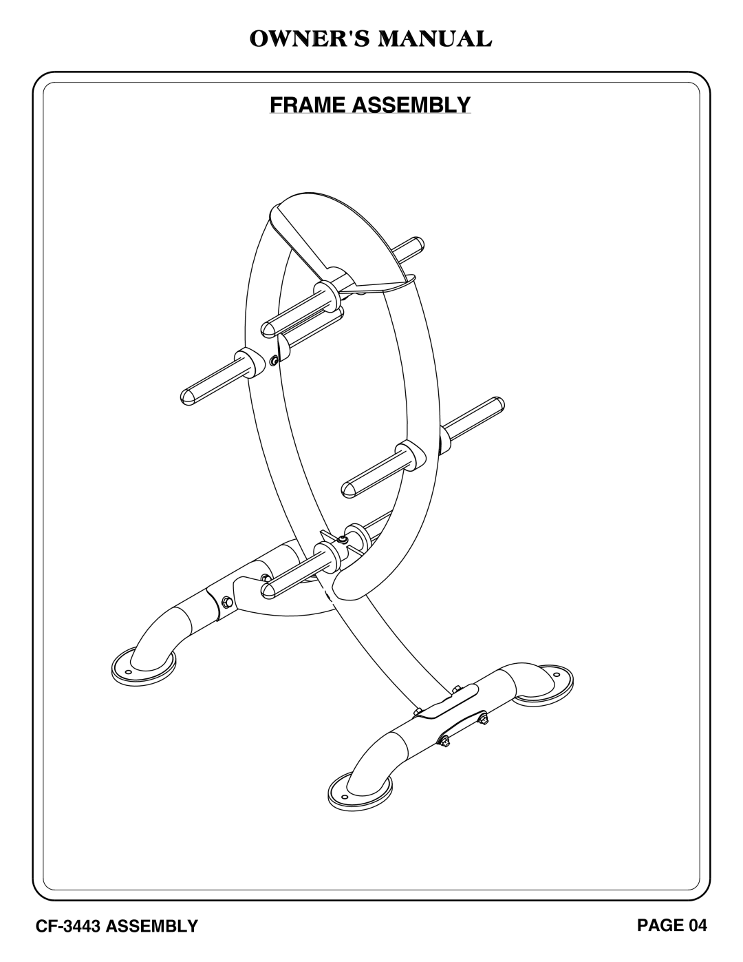 Hoist Fitness cf-3443 owner manual Frame Assembly 