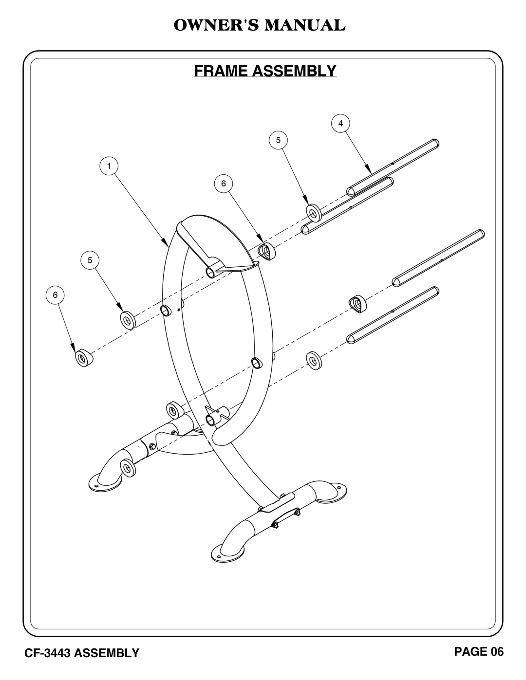 Hoist Fitness cf-3443 owner manual Frame Assembly 