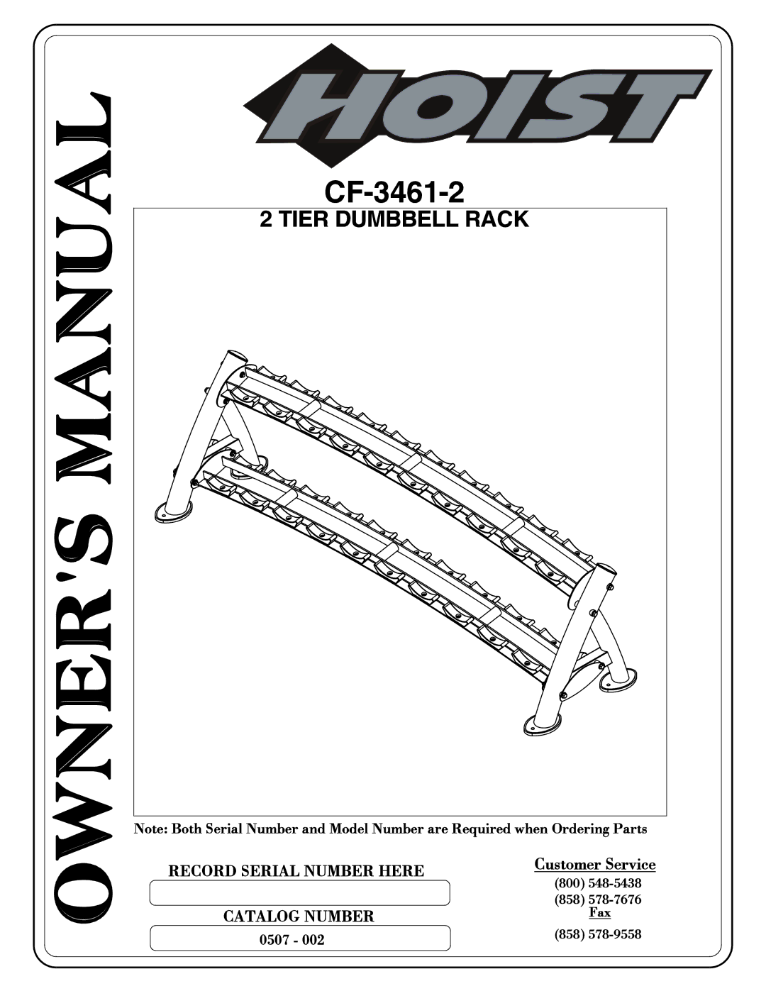 Hoist Fitness CF-3461-2 owner manual 