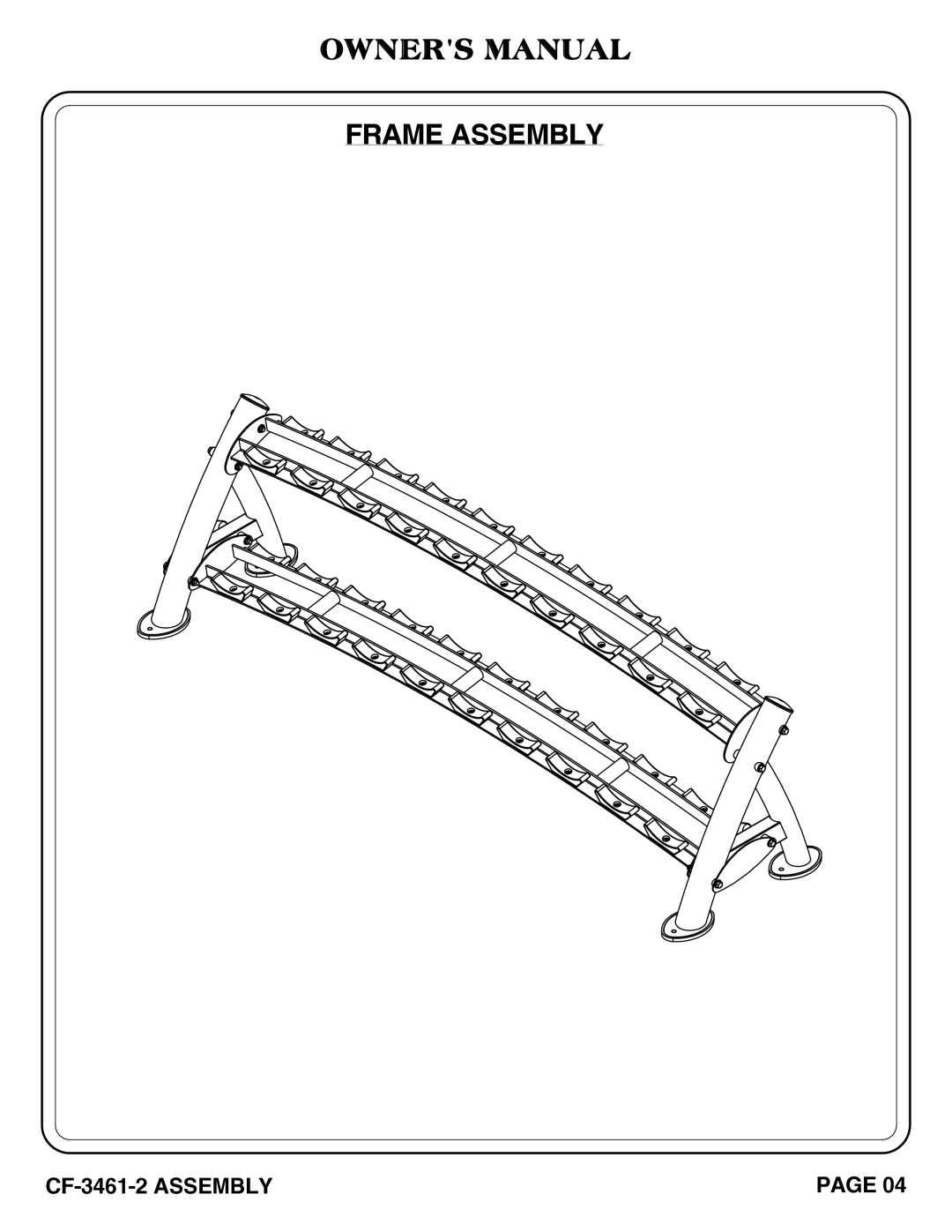 Hoist Fitness CF-3461-2 owner manual Frame Assembly 