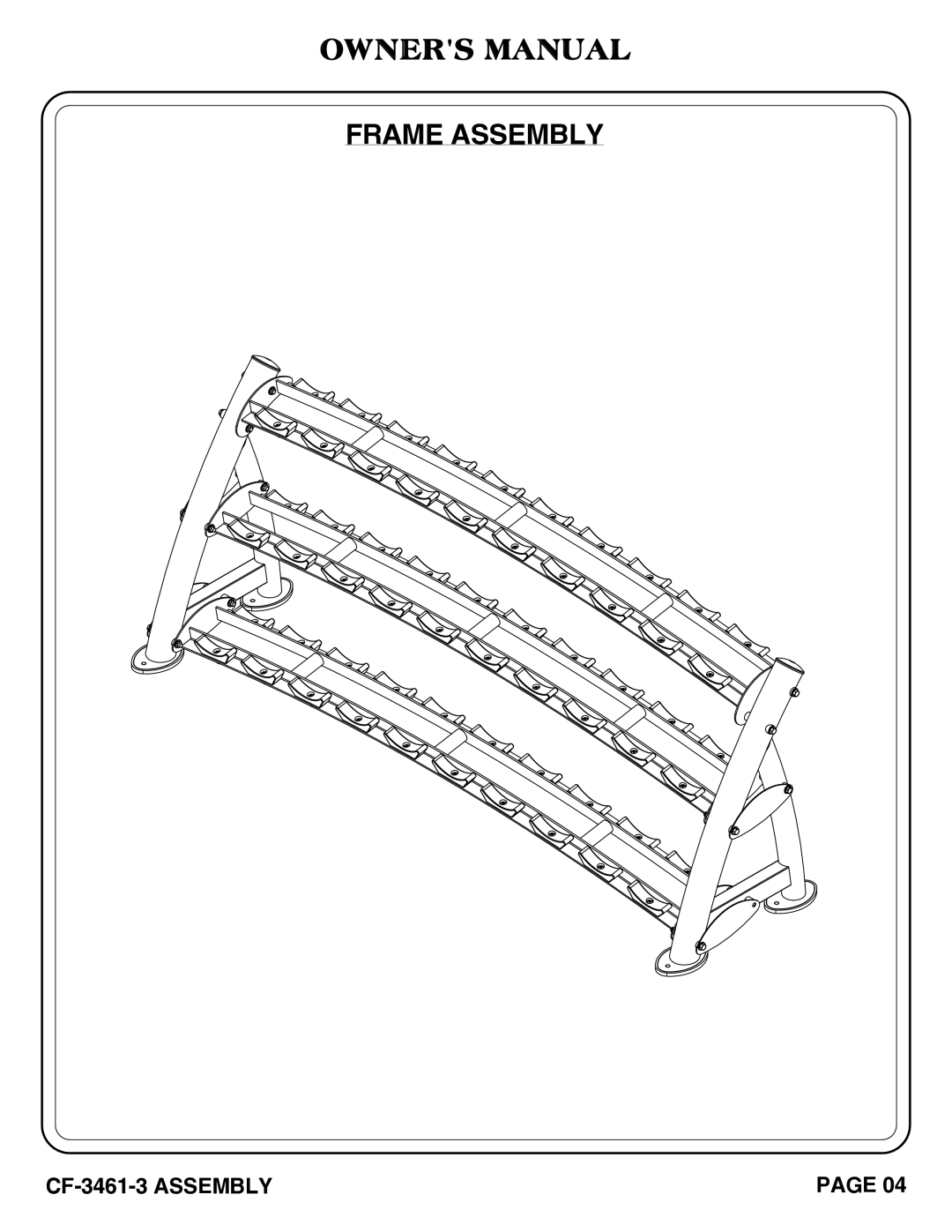 Hoist Fitness CF-3461-3 owner manual Frame Assembly 