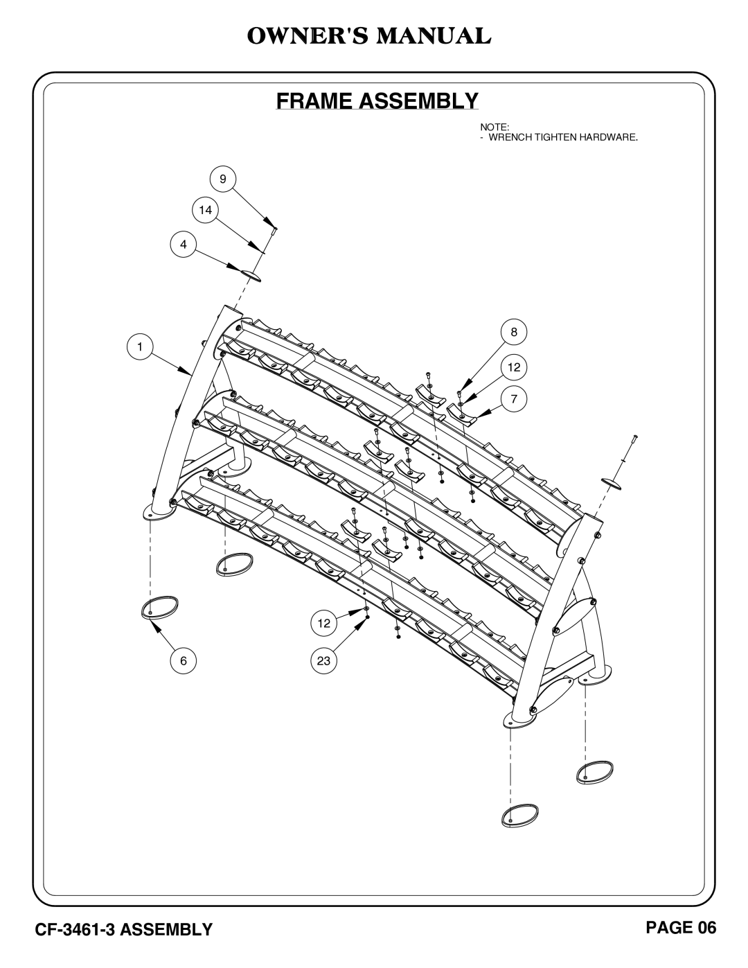 Hoist Fitness CF-3461-3 owner manual 623 