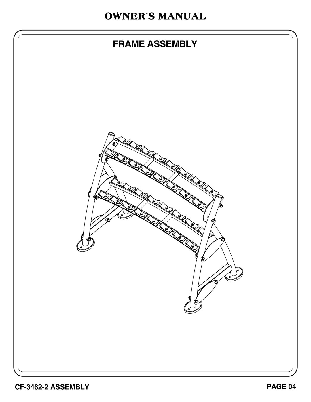 Hoist Fitness CF-3462-2 owner manual Frame Assembly 