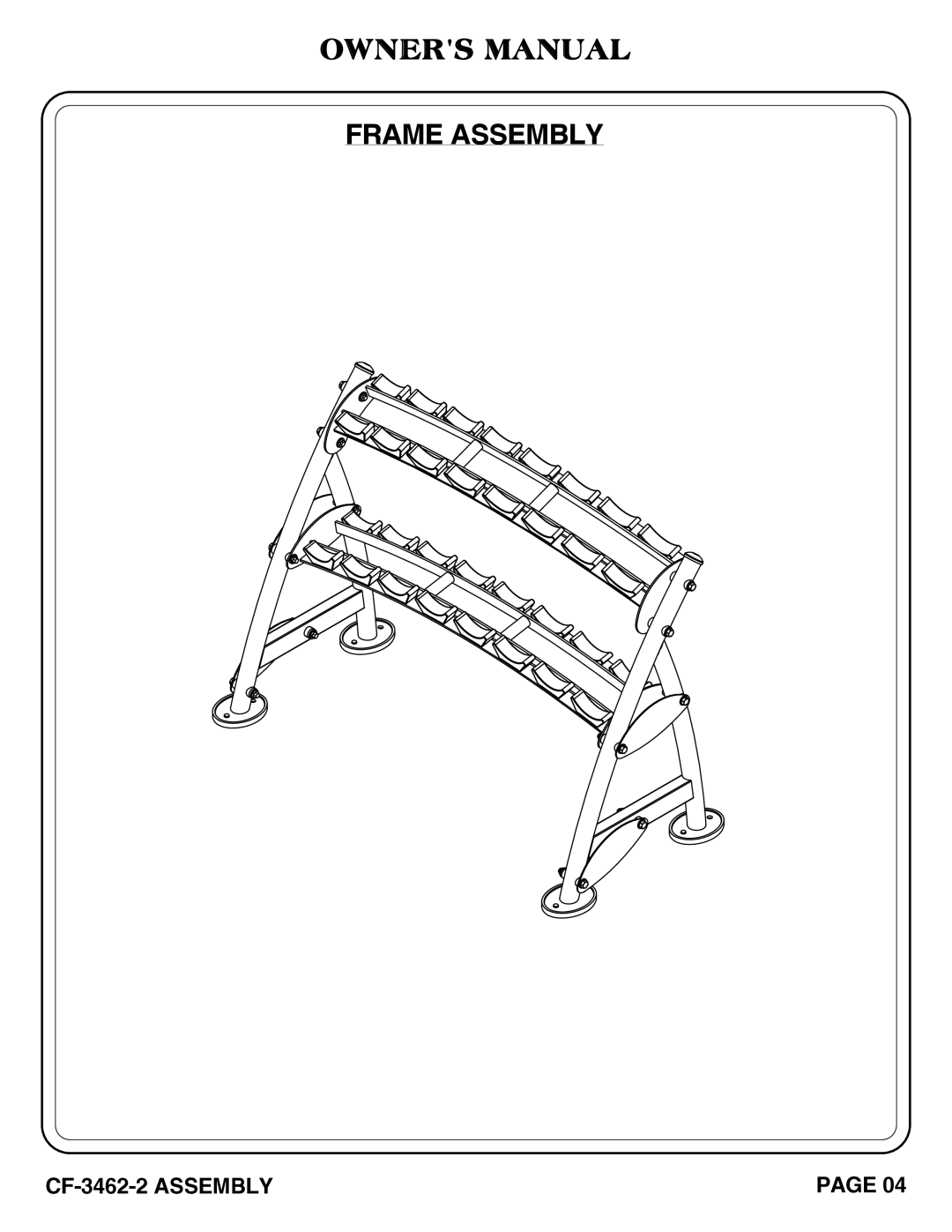 Hoist Fitness CF-3462-2 owner manual Frame Assembly 