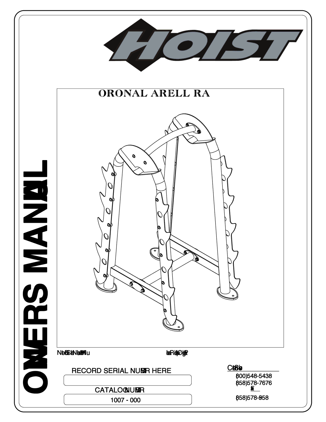 Hoist Fitness CF-3465 owner manual 