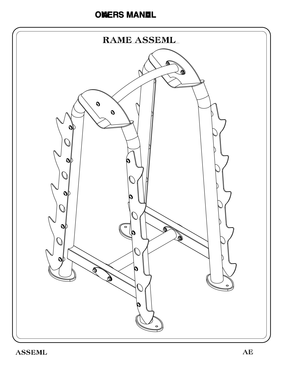 Hoist Fitness CF-3465 owner manual Frame Assembly 