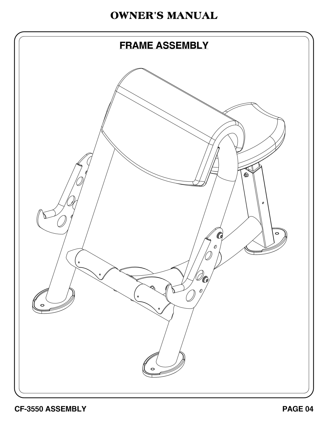 Hoist Fitness CF-3550 owner manual Frame Assembly 