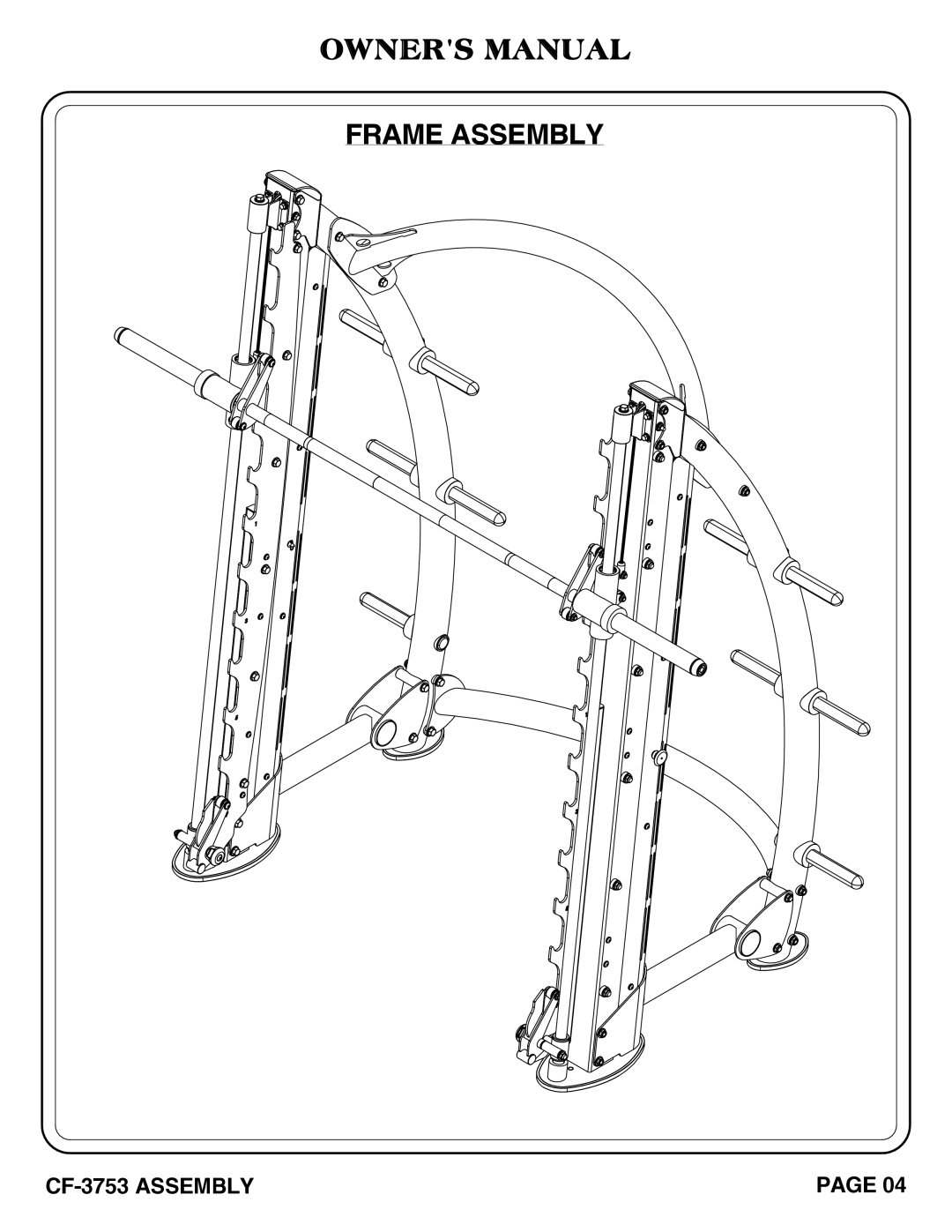 Hoist Fitness CF-3753 owner manual Frame Assembly 