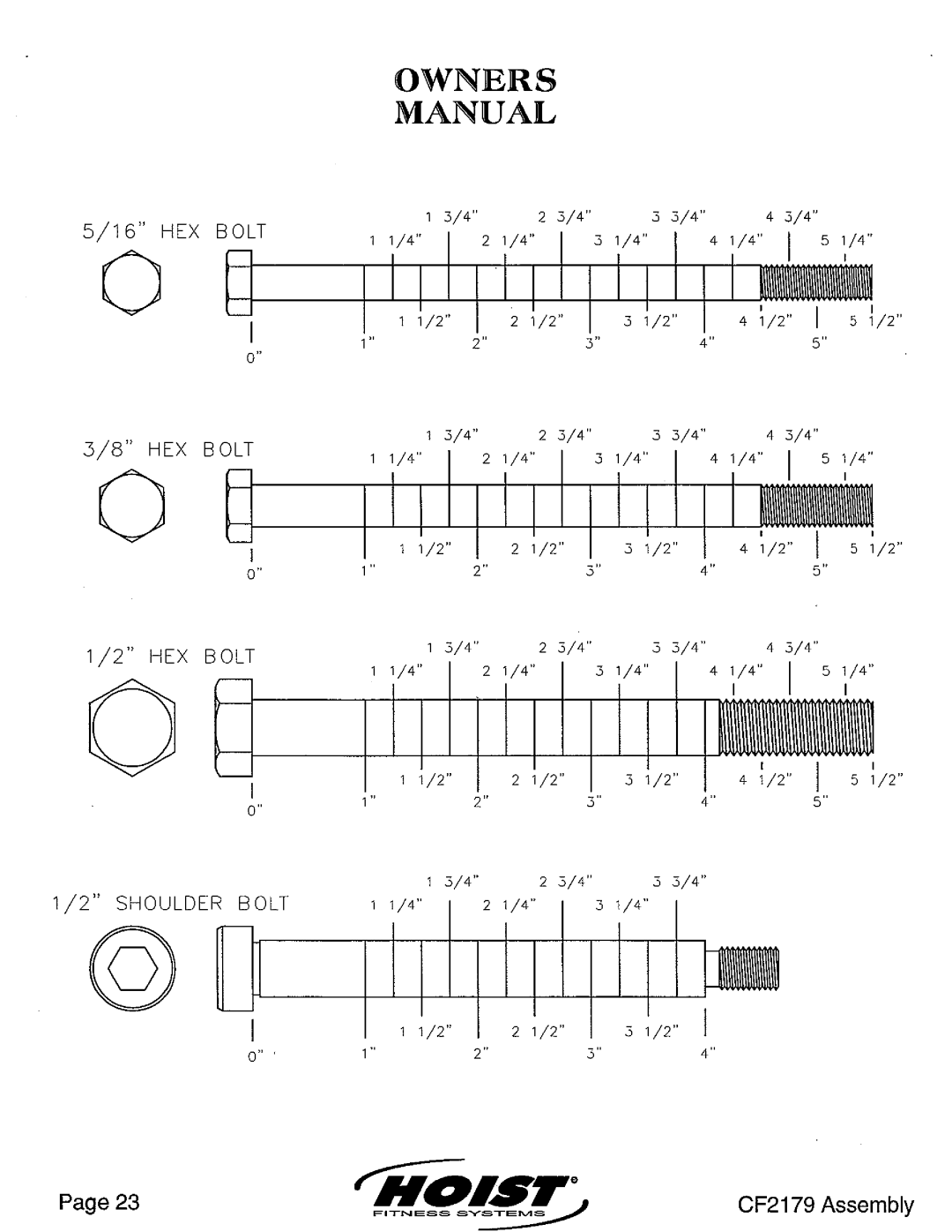 Hoist Fitness CF2179 manual 