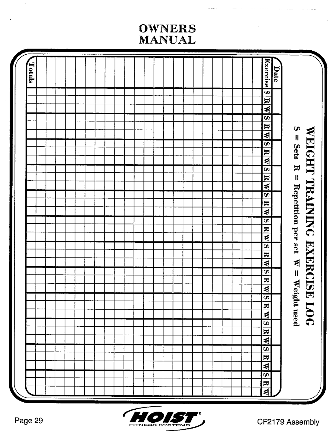 Hoist Fitness CF2179 manual 