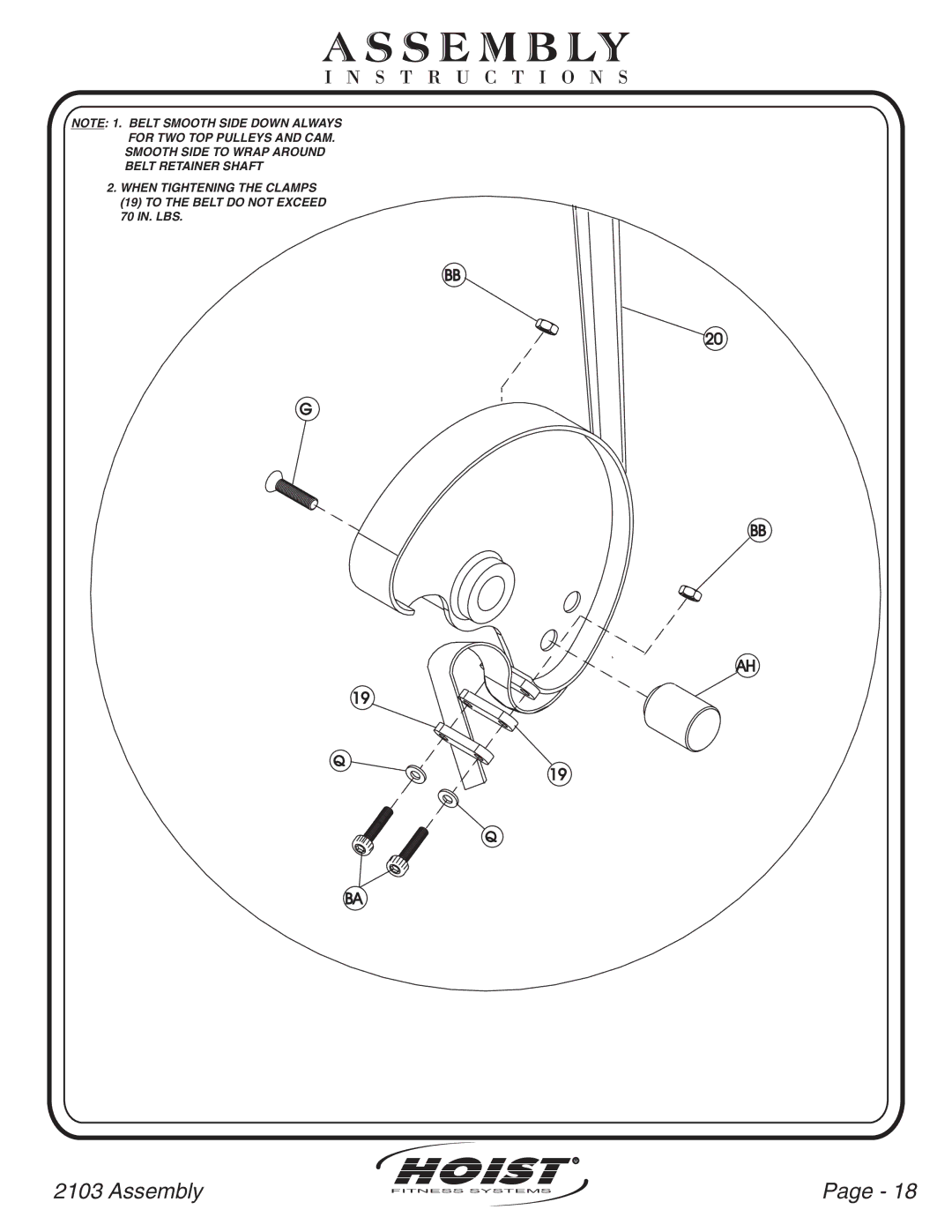 Hoist Fitness CL-2103 owner manual Hoist 