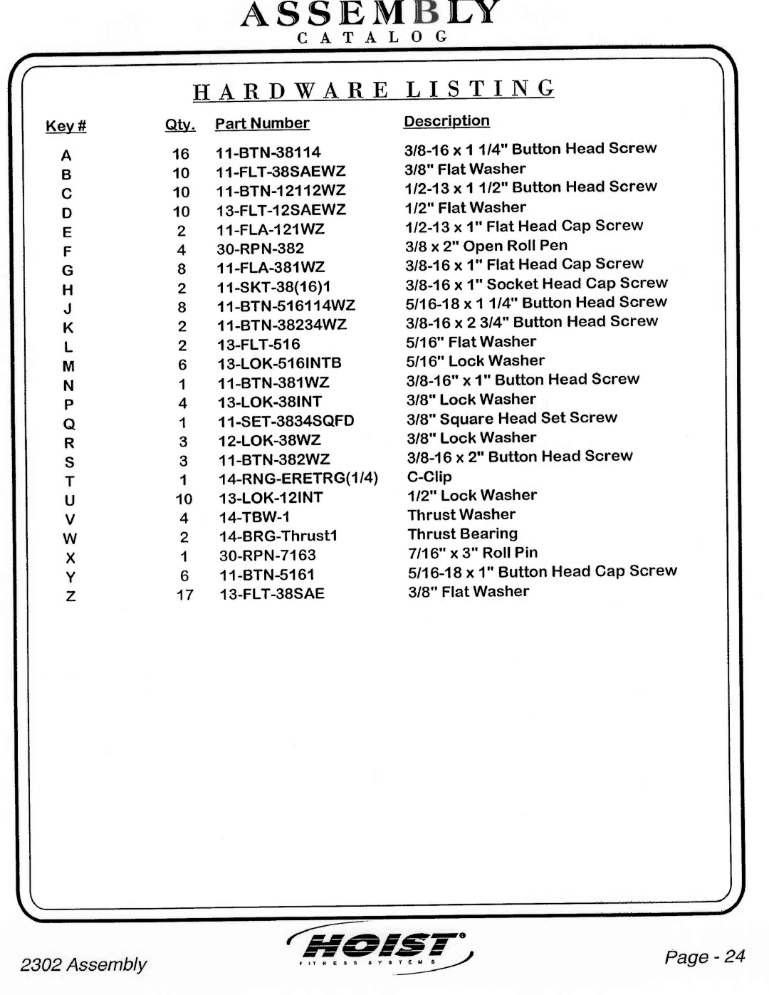 Hoist Fitness CL-2302 manual 