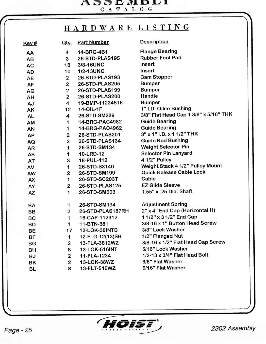 Hoist Fitness CL-2302 manual 