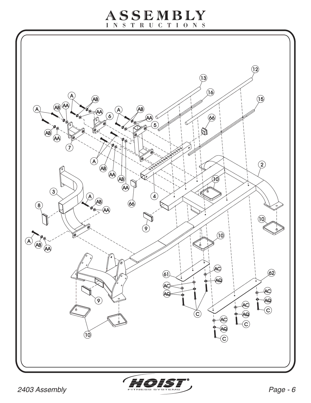 Hoist Fitness CL-2403 owner manual AA a AB 