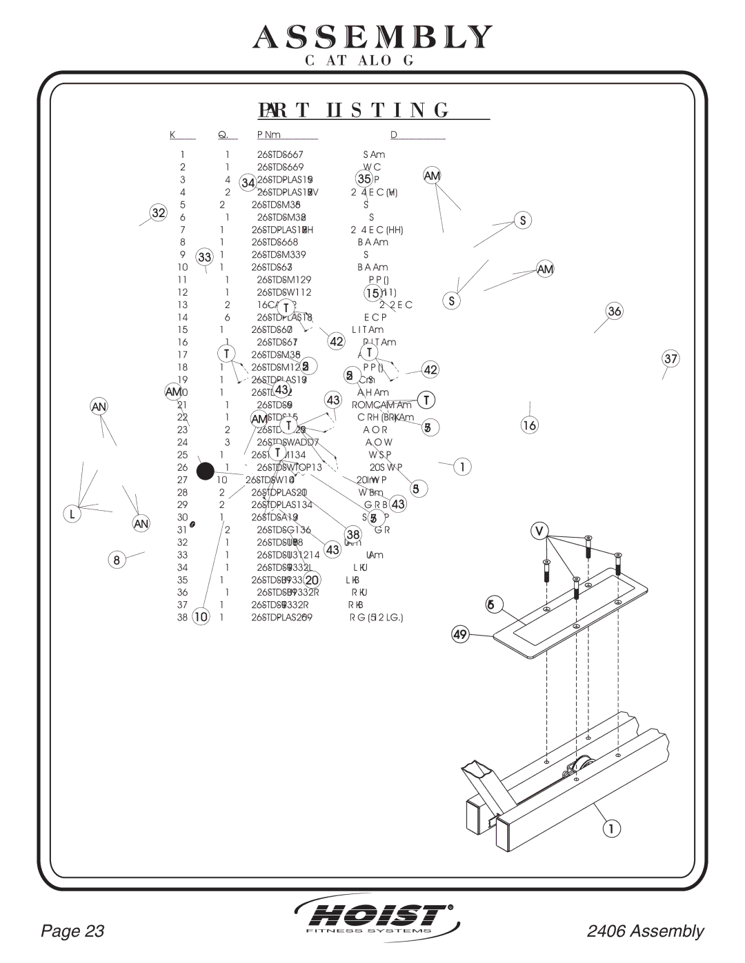 Hoist Fitness CL-2406 owner manual R T L I S T I N G 