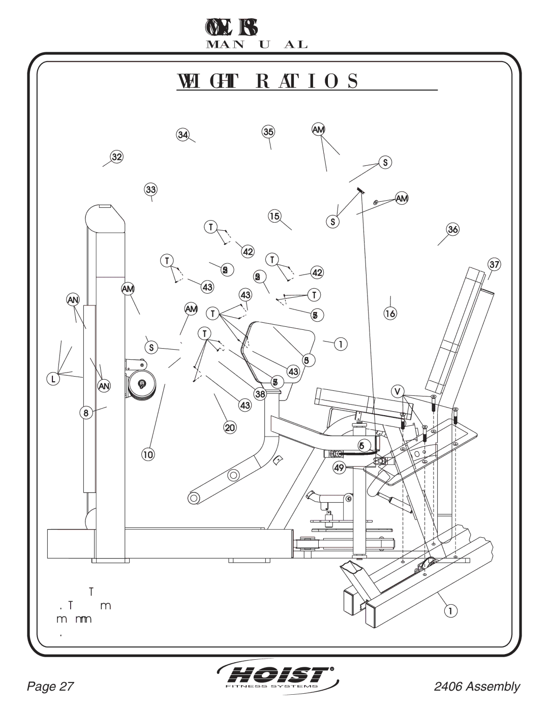 Hoist Fitness CL-2406 owner manual I G H T R a T I O S 