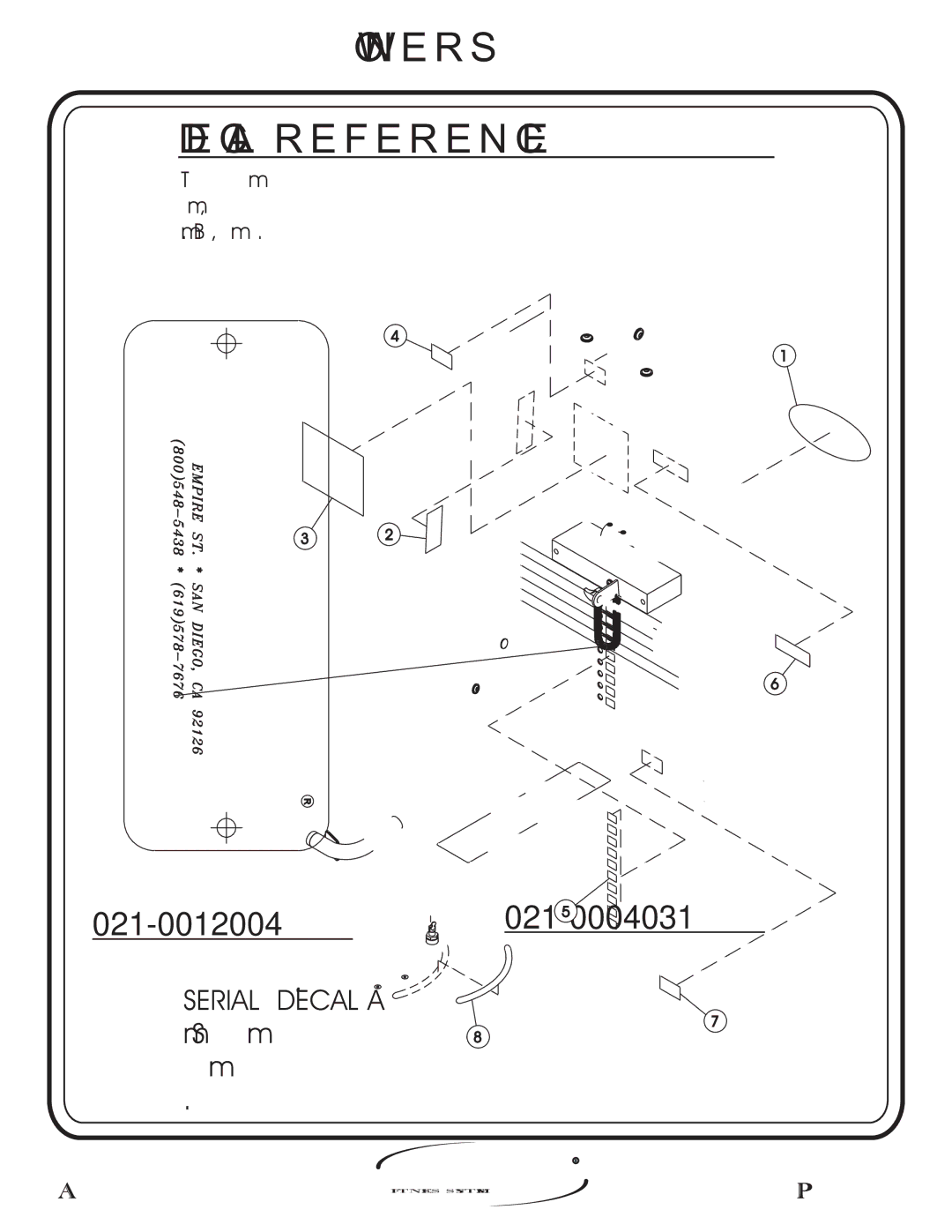 Hoist Fitness CL-2406 owner manual C a L R E F E R E N C E 