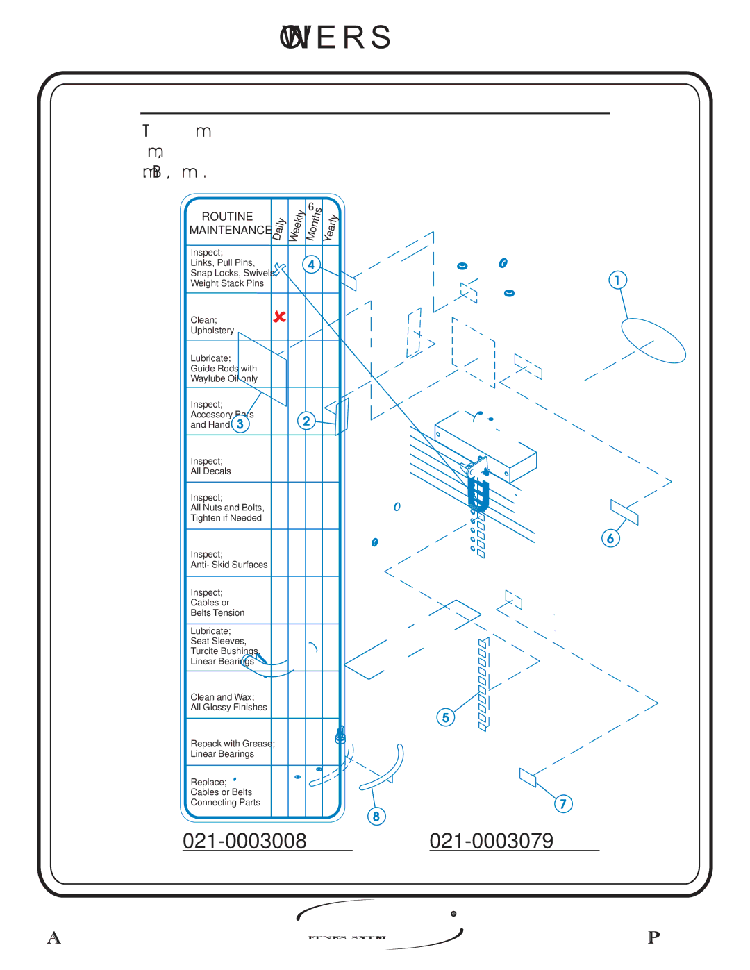 Hoist Fitness CL-2406 owner manual C a L R E F E R E N C E 