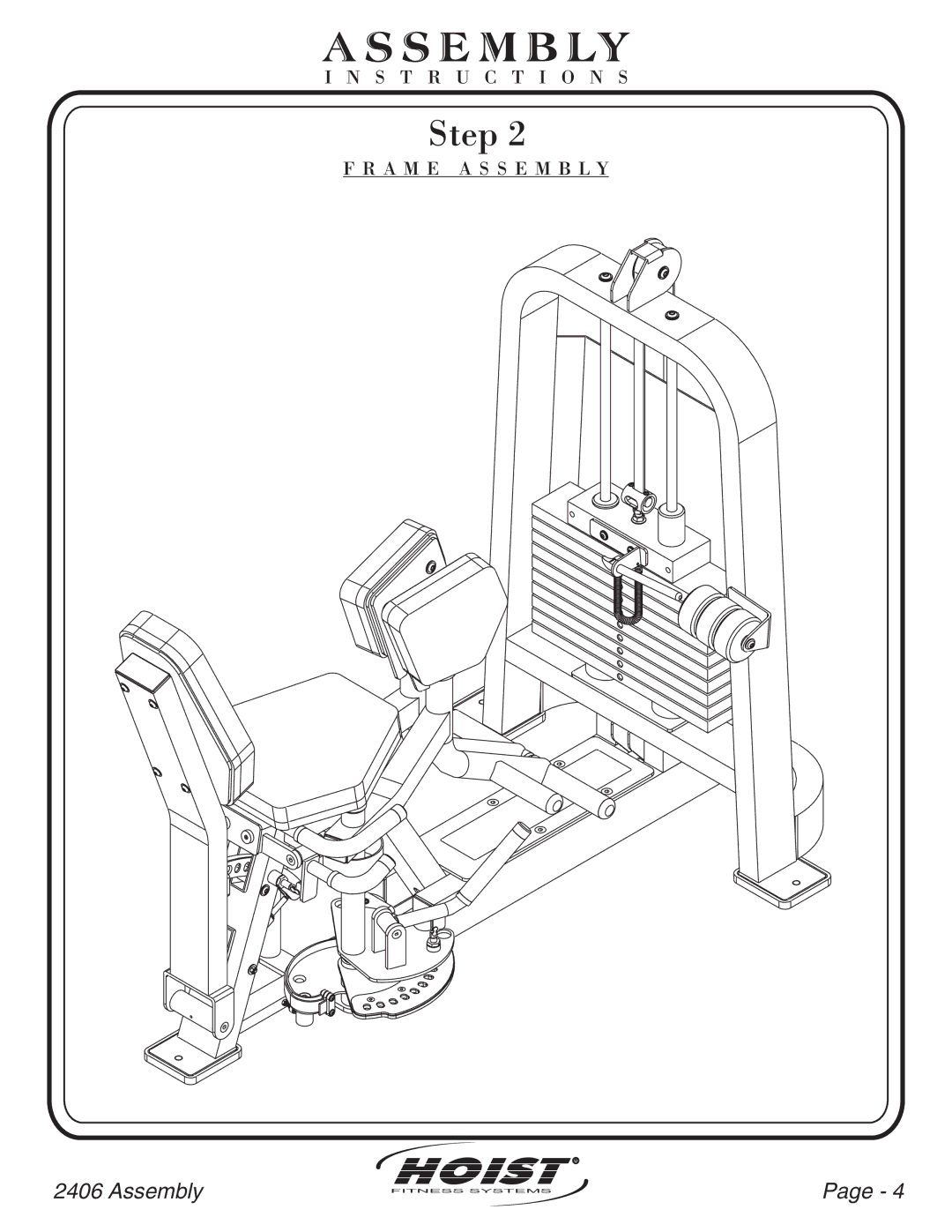 Hoist Fitness CL-2406 owner manual Hoist 