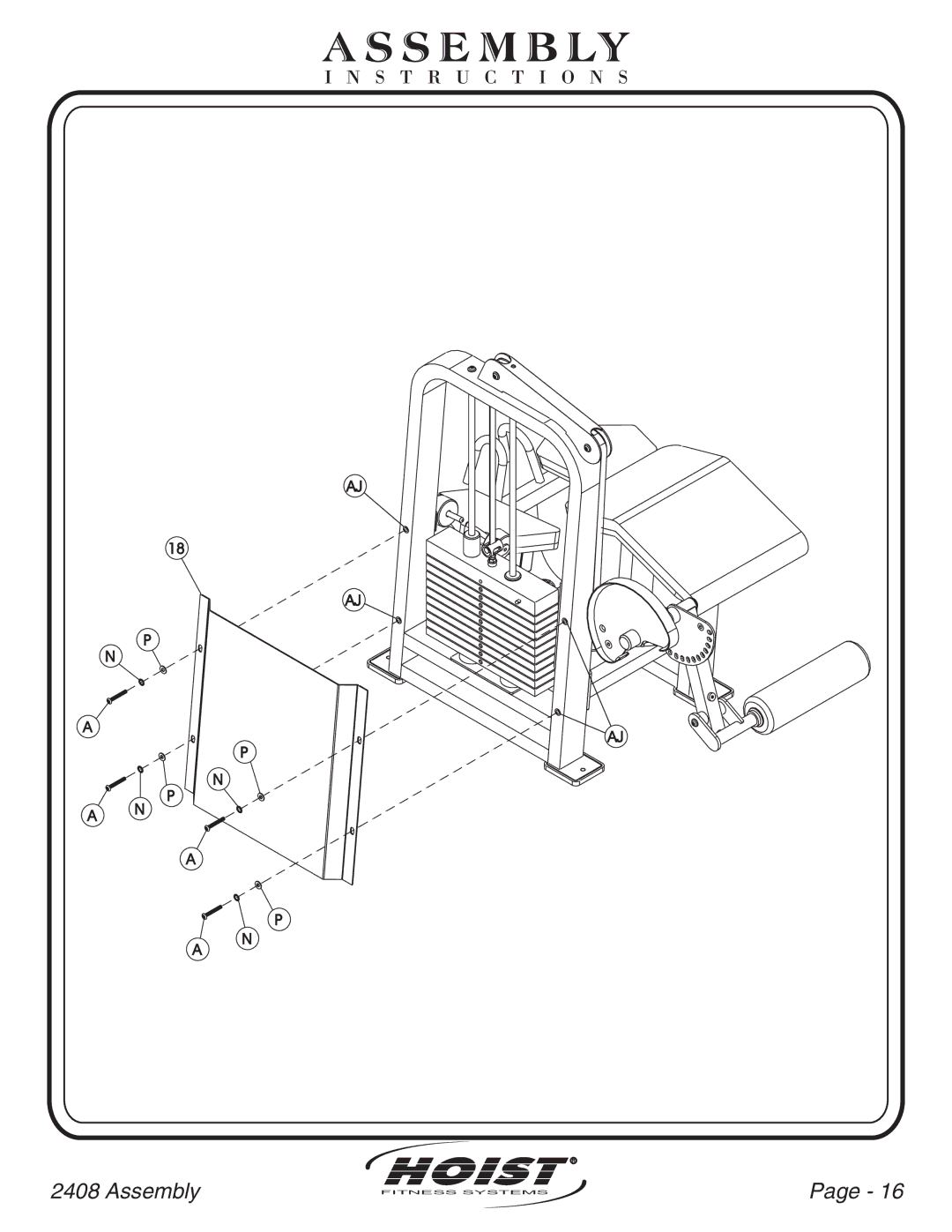 Hoist Fitness CL-2408 owner manual Ss E M B Ly 