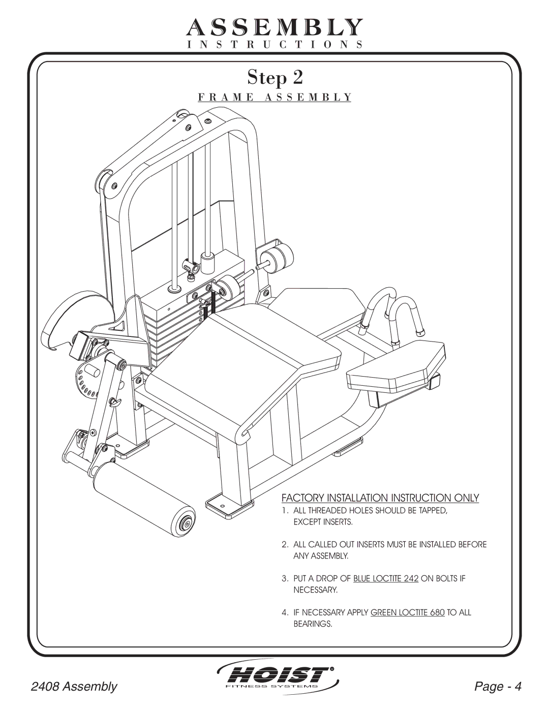 Hoist Fitness CL-2408 owner manual Hoist 