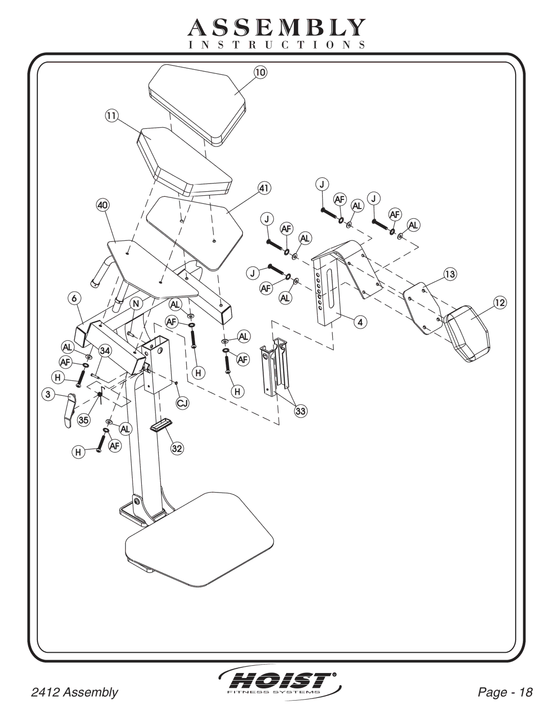 Hoist Fitness CL-2412 owner manual Ss E M B Ly 