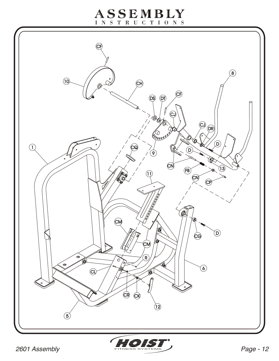 Hoist Fitness CL-2601 owner manual Ds Dt 