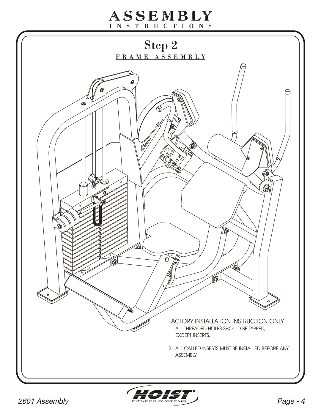 Hoist Fitness CL-2601 owner manual Hoist 