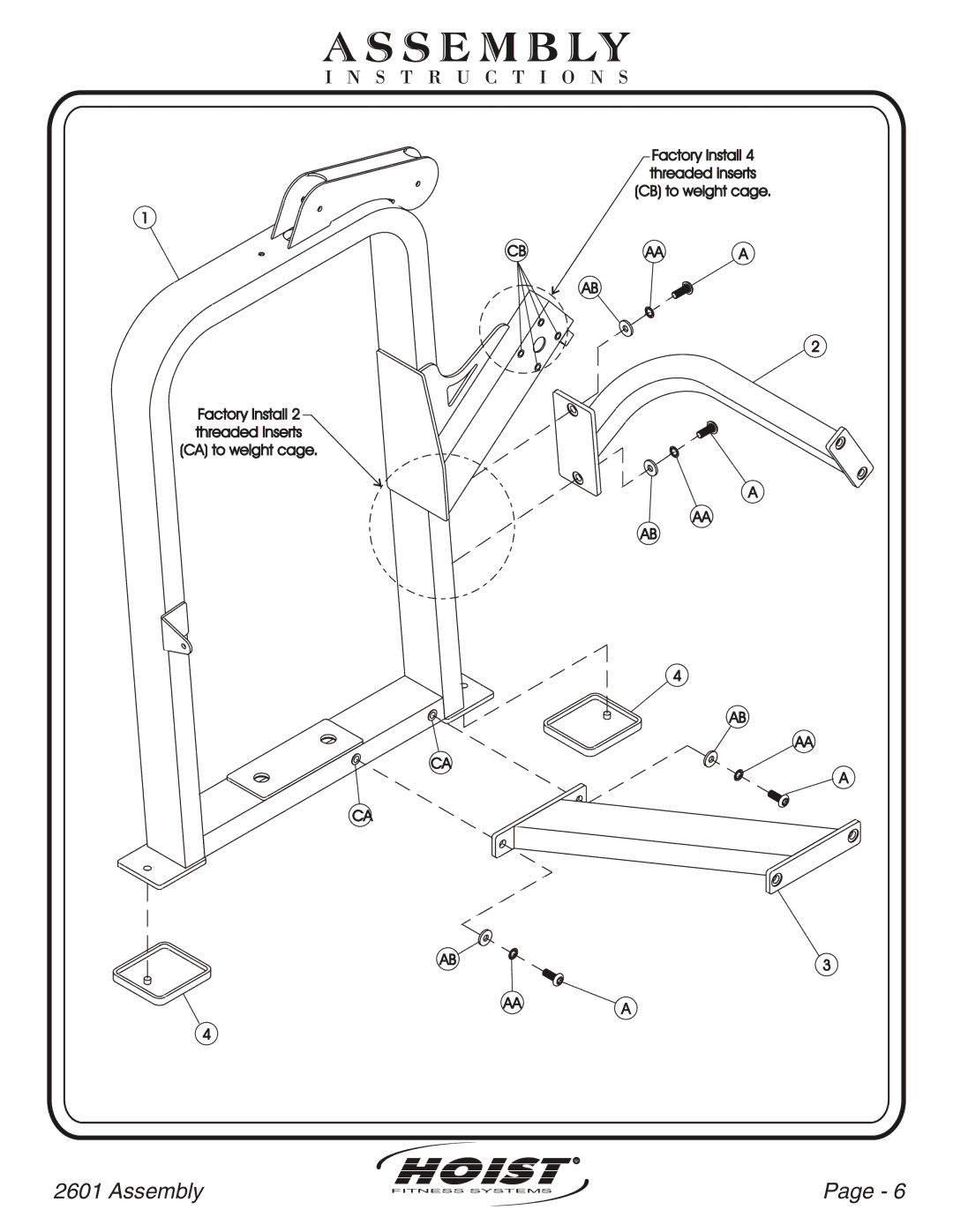 Hoist Fitness CL-2601 owner manual Aaa 