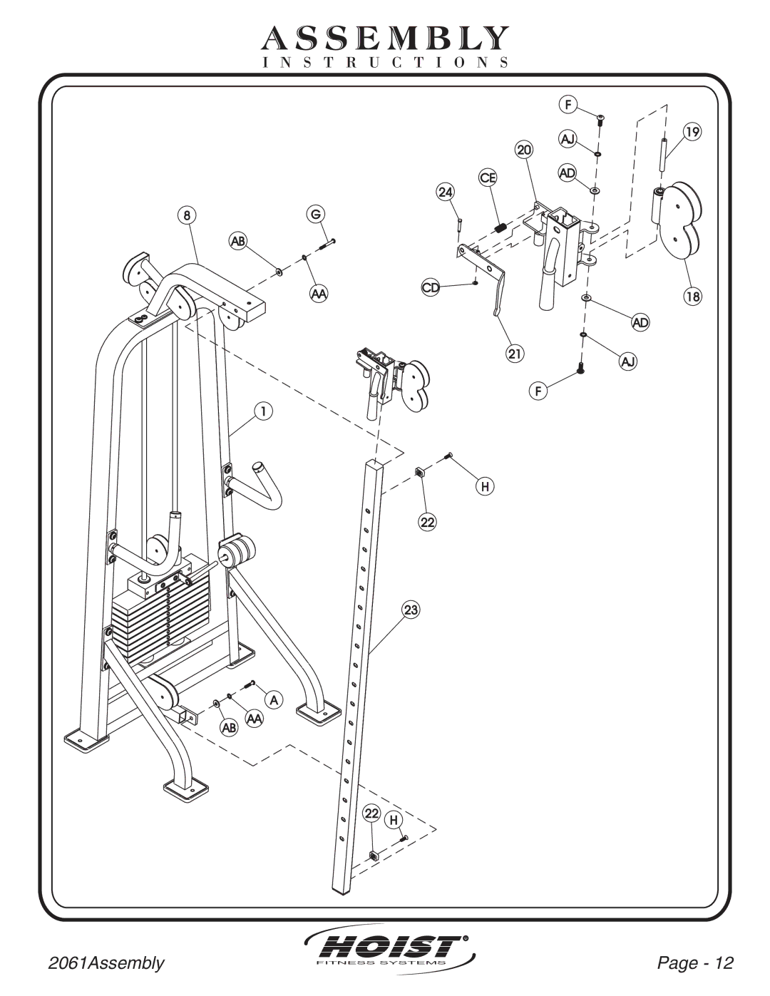 Hoist Fitness CL2061 owner manual Ce Ad 