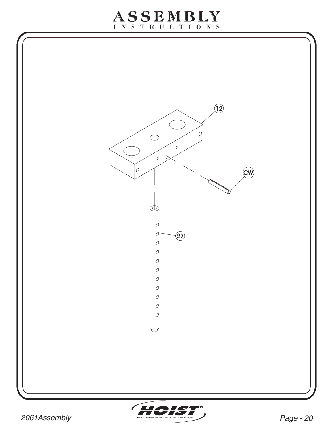 Hoist Fitness CL2061 owner manual Ss E M B Ly 