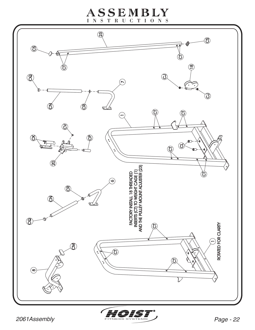 Hoist Fitness CL2061 owner manual Ss E M B Ly 