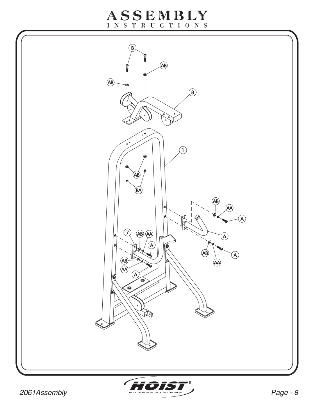 Hoist Fitness CL2061 owner manual Ab Aa 