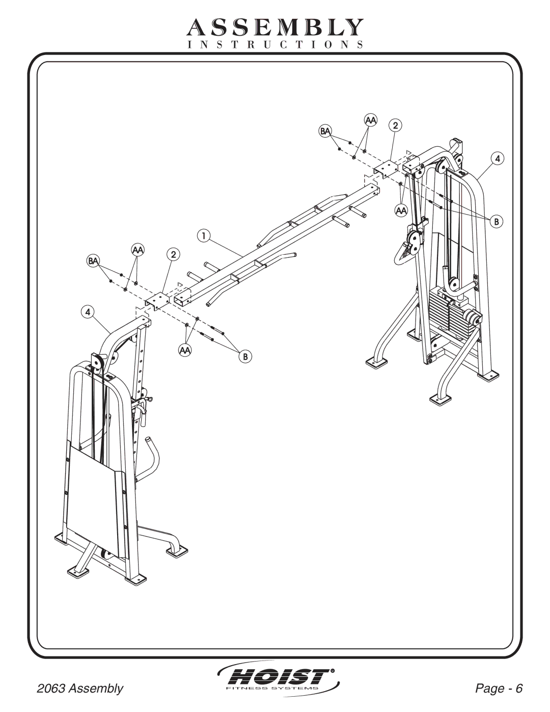 Hoist Fitness CL2063 owner manual Hoist 