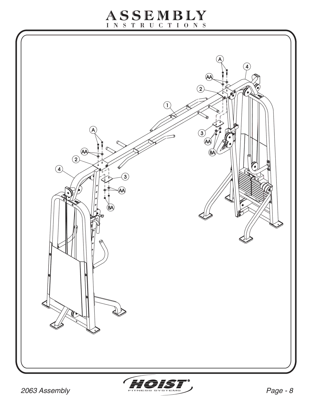 Hoist Fitness CL2063 owner manual Ss E M B Ly 