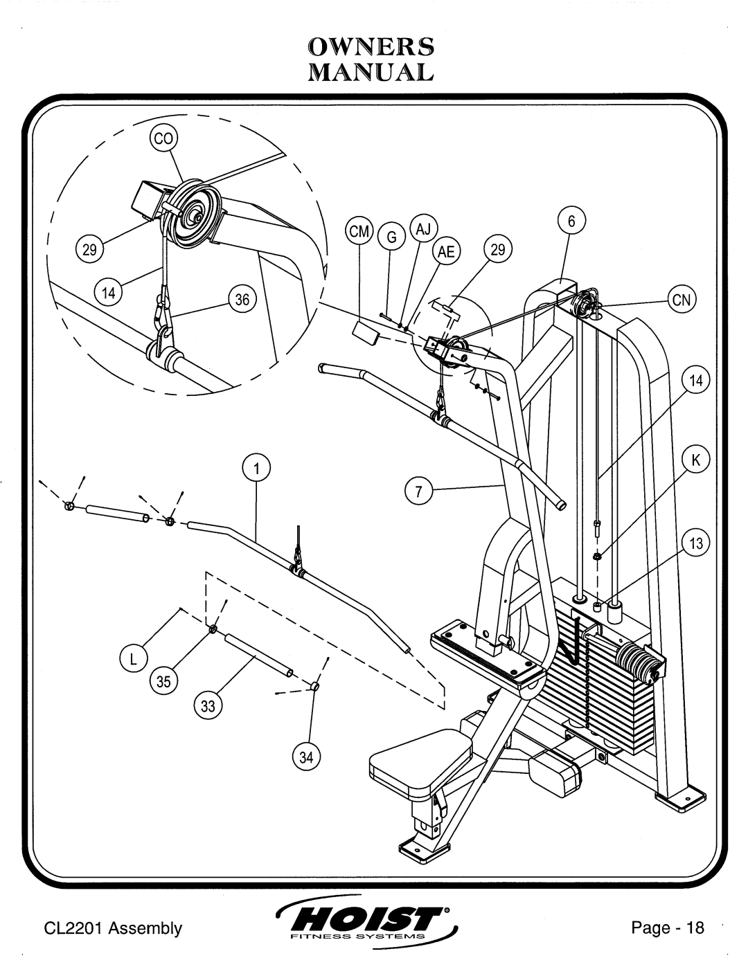 Hoist Fitness CL2201 manual 