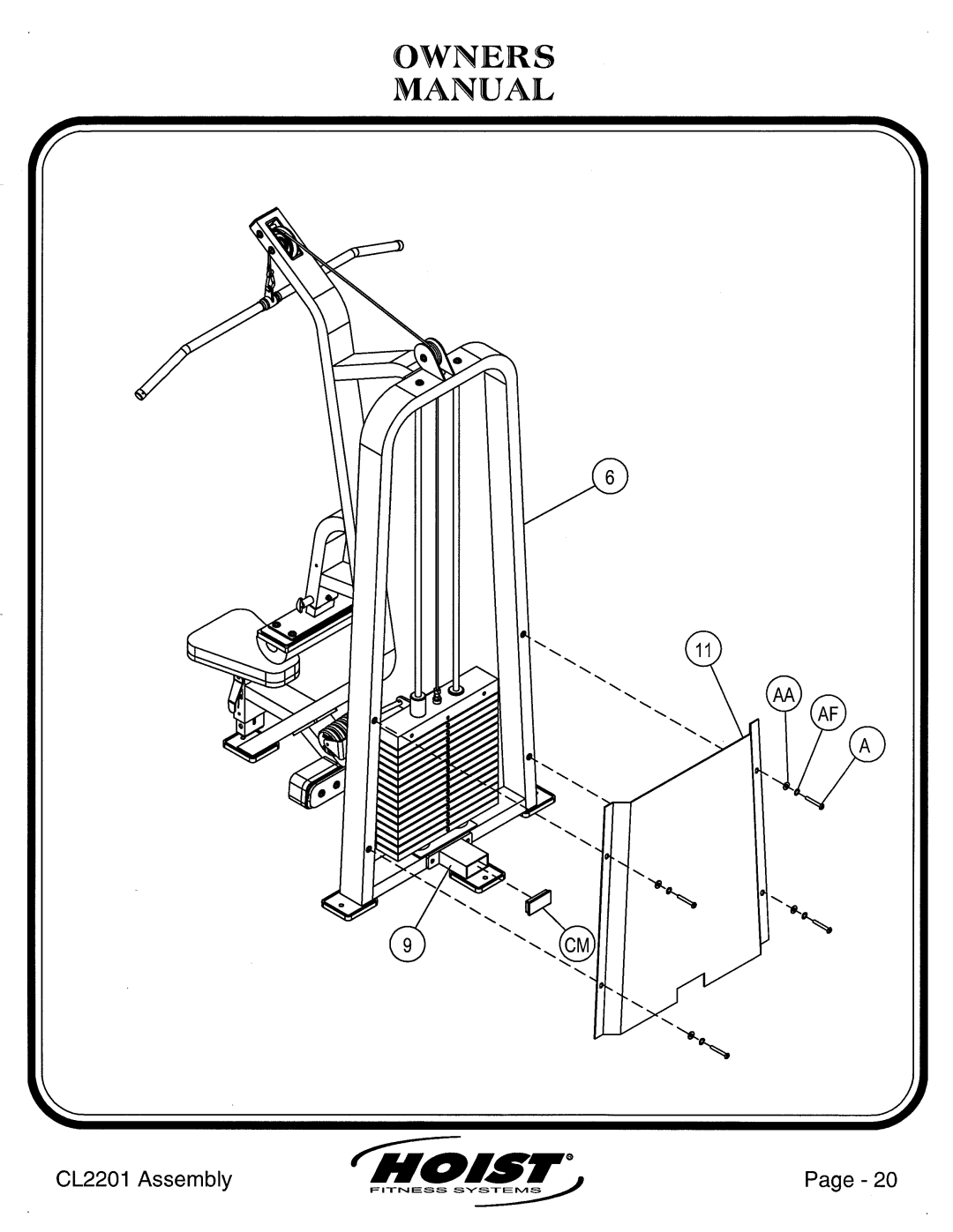 Hoist Fitness CL2201 manual 