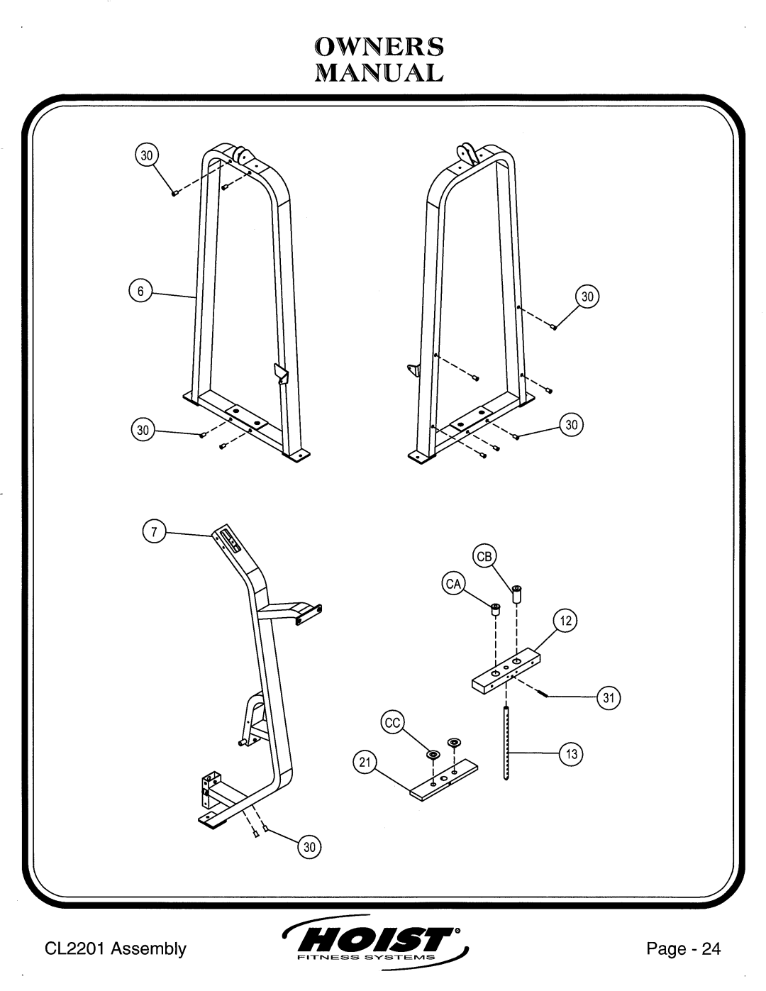 Hoist Fitness CL2201 manual 