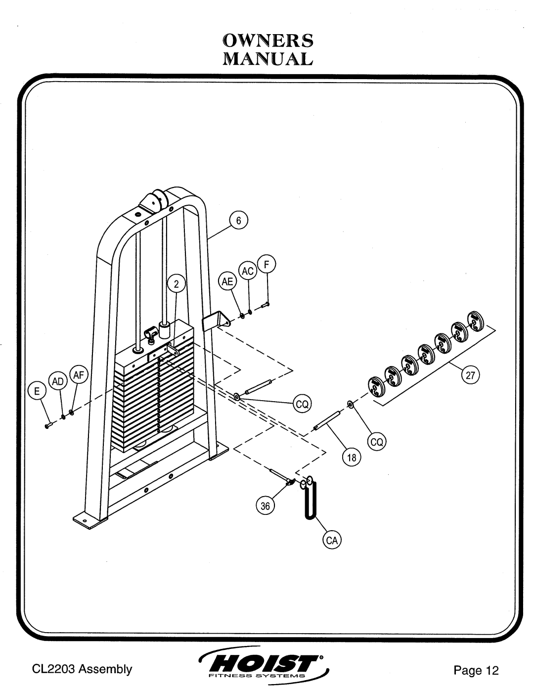 Hoist Fitness CL2203 manual 