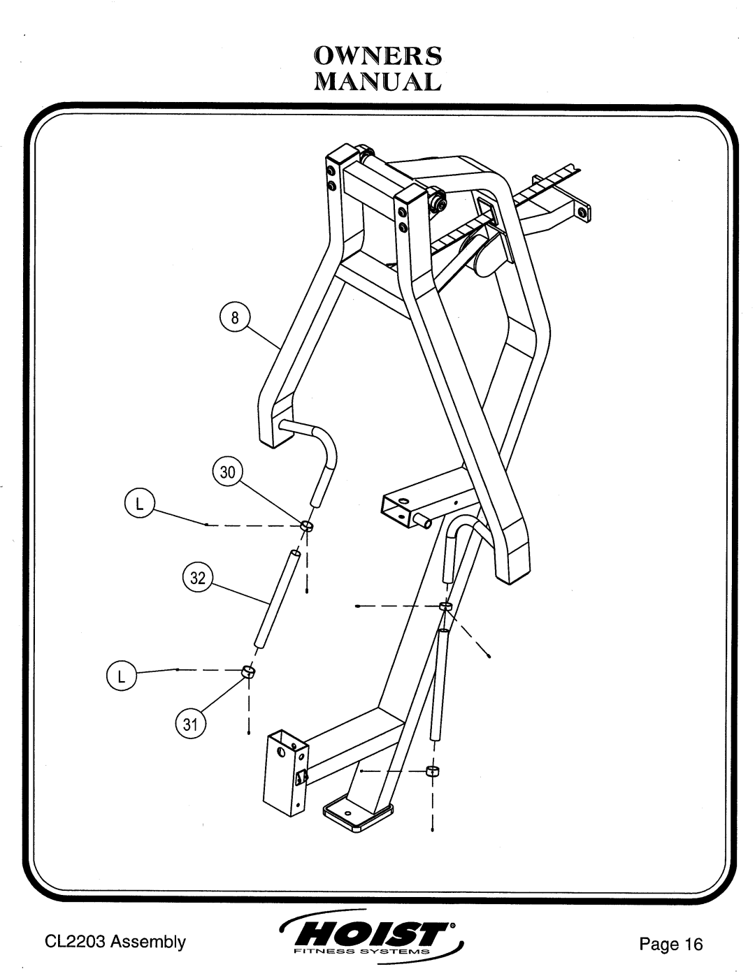 Hoist Fitness CL2203 manual 