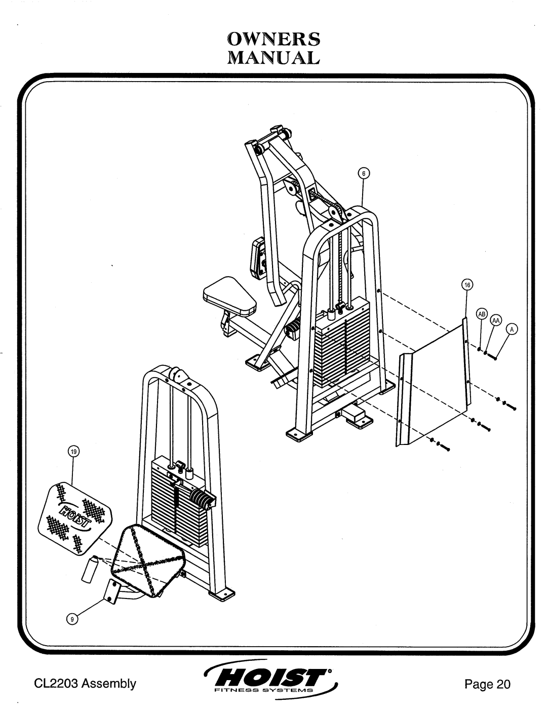 Hoist Fitness CL2203 manual 