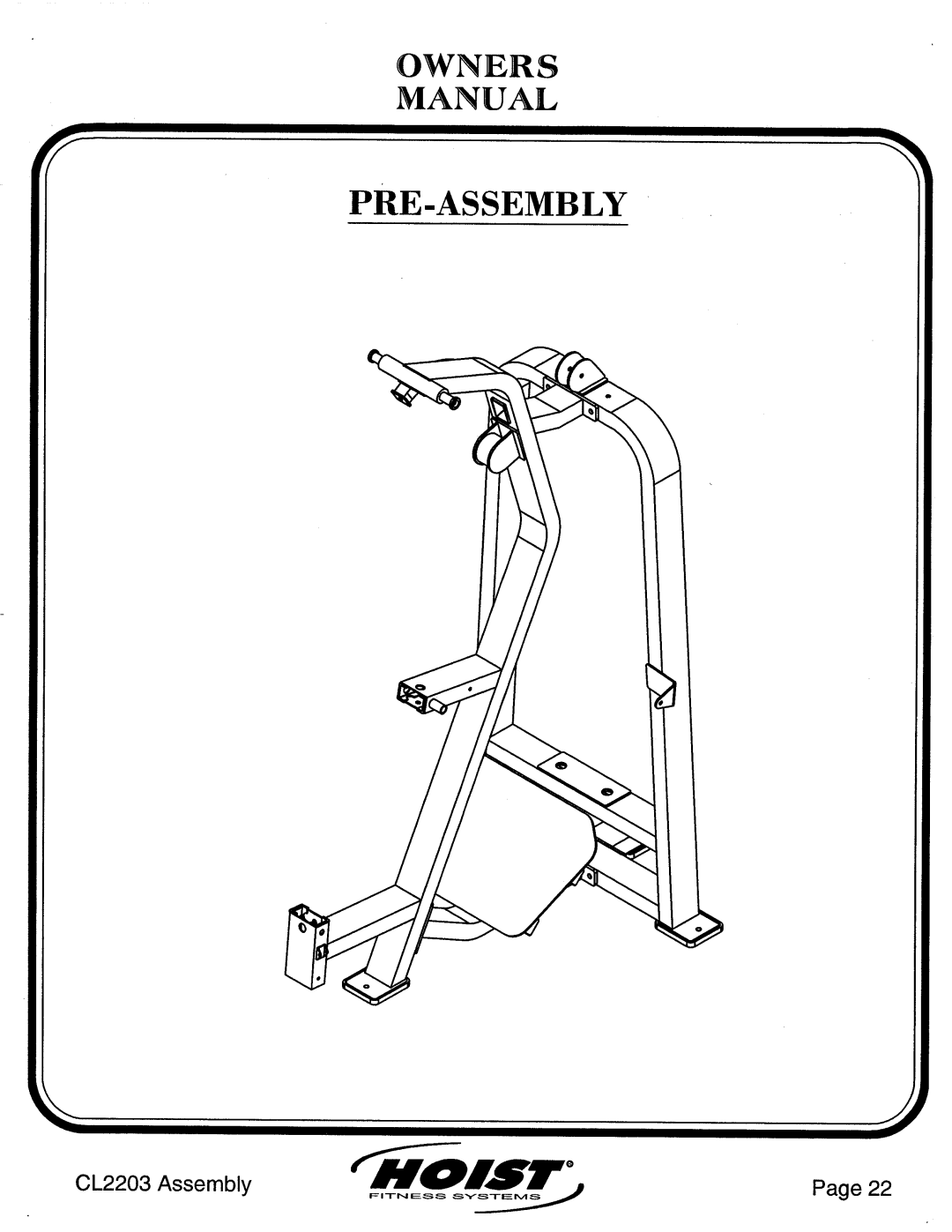 Hoist Fitness CL2203 manual 