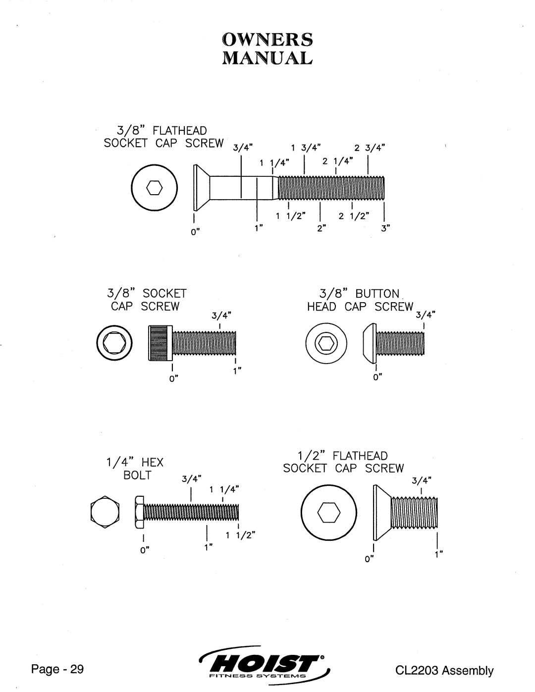 Hoist Fitness CL2203 manual 