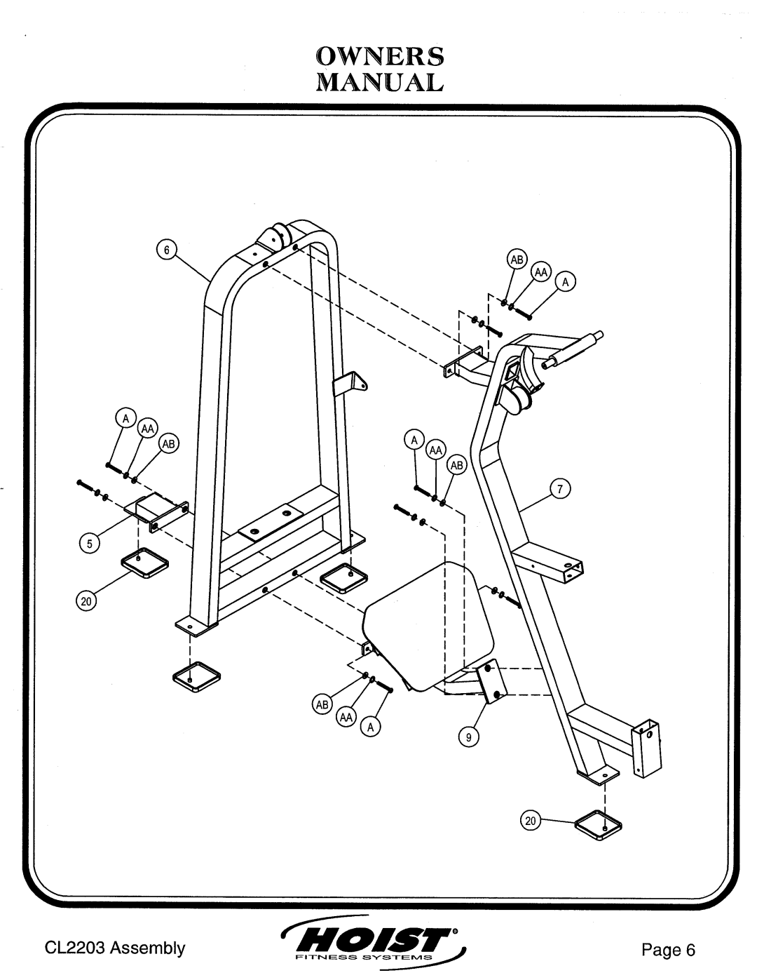 Hoist Fitness CL2203 manual 