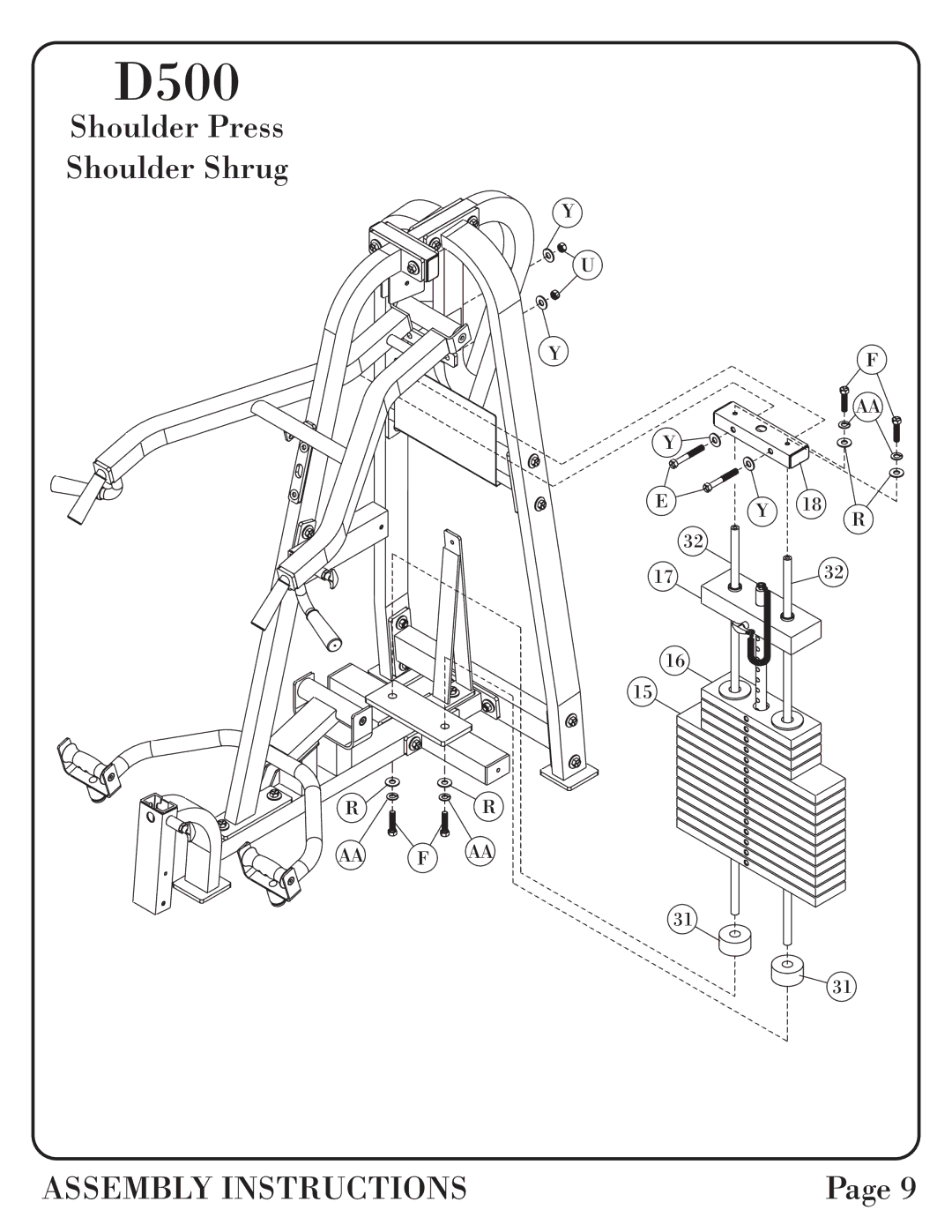 Hoist Fitness dual500 manual Aa F Aa 