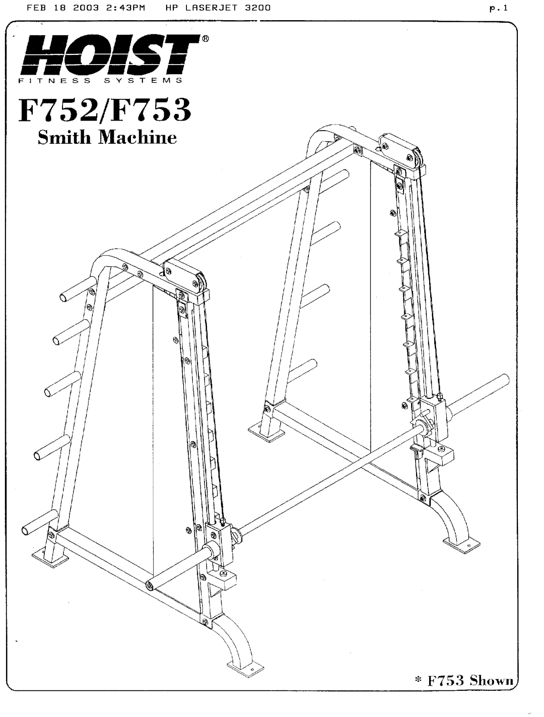 Hoist Fitness F753, F752 manual 